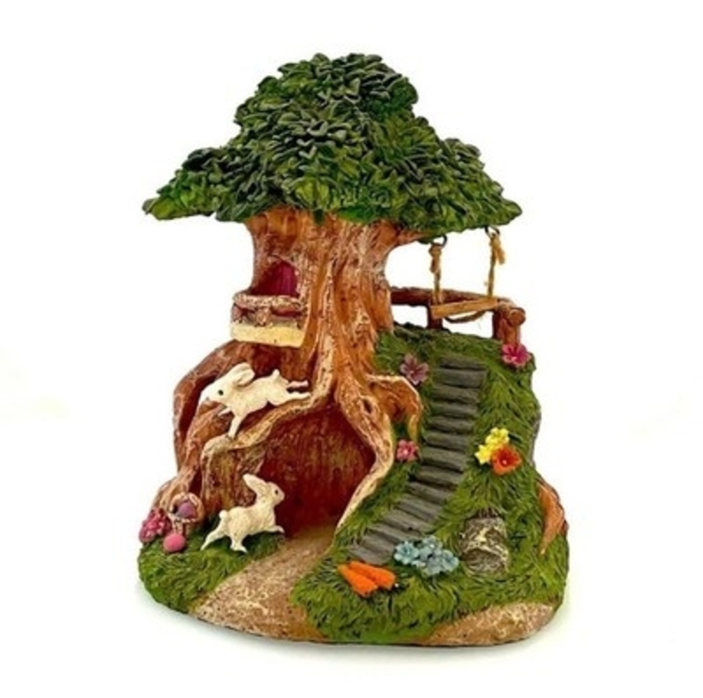 Vintage JOANN Easter House Ceramic Statue 7.5” Structured Monument Art Decor VG